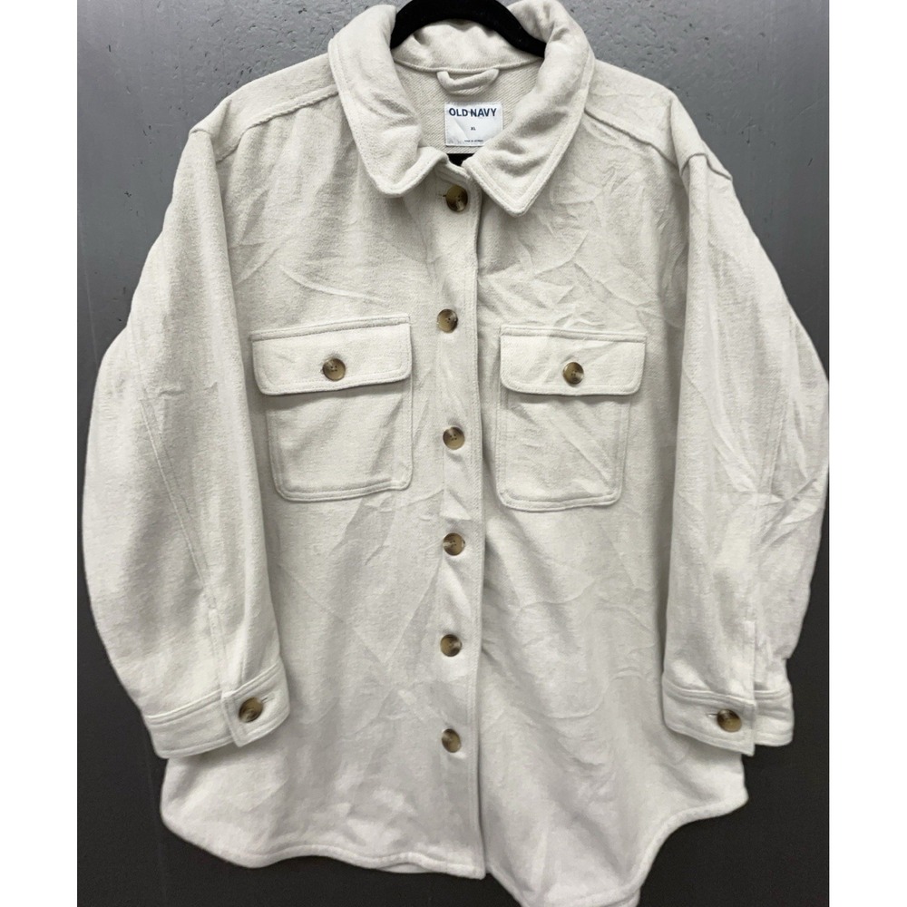 Old Navy Oatmeal Barn Jacket XL Brushed Soft Shacket Jacket Utility Casual